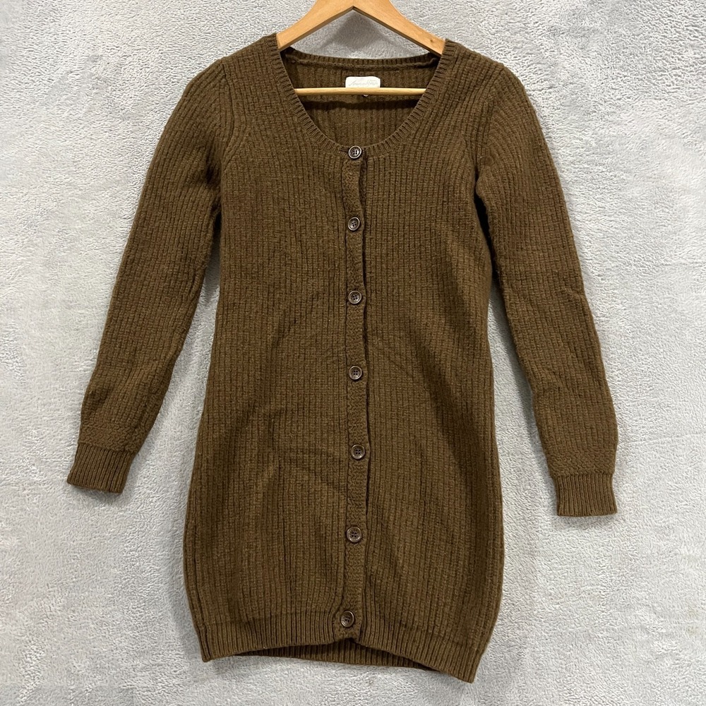 American Vintage Dress Womens XS Lambswool Button Front Long Sleeve Boho Cottage